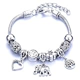 Personalisiertes Zubehör: Kompatibel mit den meisten führenden Marken von Schlangenketten-Charm-Armbändern, Charms und Perlen können nach dem Abschrauben der Armband-Endkappe leicht hinzugefügt, entfernt oder ersetzt werden