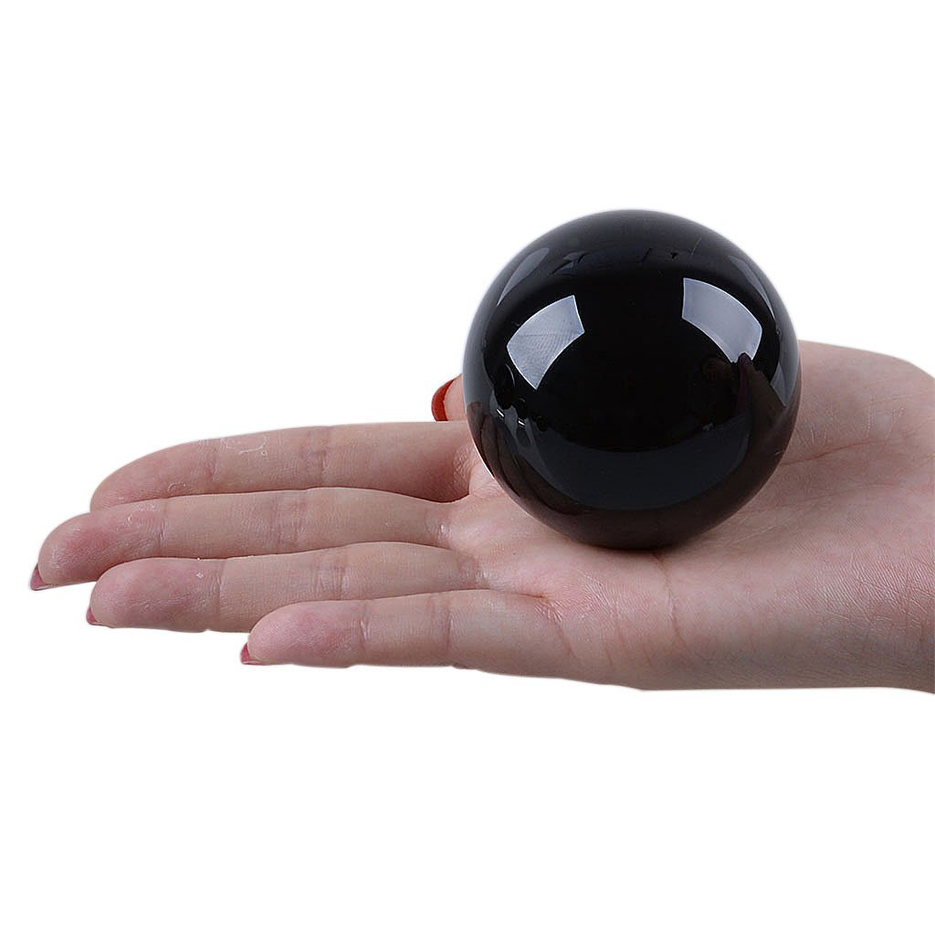 Longwin Black 60Mm 2.36" K9 Crystal Ball Sphere Solid Color Photography Props Show Stone Venue Decorations