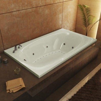 St. Kitts 42 x 66 x 23" Rectangular Air and Whirlpool Jetted Bathtub Color/Trim / Tile Flange: Bone / Polished Brass / Yes / Yes / Right