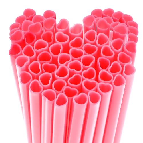 Pitillos en forma de corazón rosa 200 piezas miniatura 1