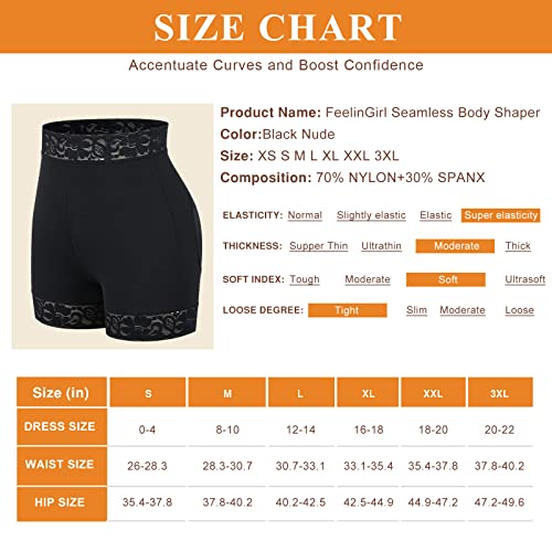 Feelingirl Body Shaper For Women Butt Lifter Panties Hip Enhancer Shapewear Shorts Black L #TOP5