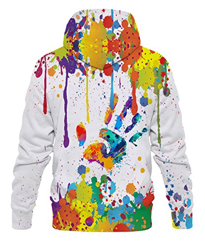 Neemanndy Hoodie Men Fashion Pullover Hooded Sweatshirts Unisex 3D Paint Splatter Hoodie Women Colorful Sweater Printed Graphic Sweatshirt With Deisgn, X-Large #TOP5