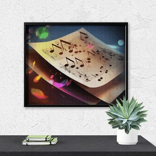 Art diamant carré complet adultes motif mélodie et notes flottantes - 5