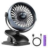 COMLIFE Rechargeable Battery Operated Clip on Desk Fan with Aroma Diffuser Function and 4 Speeds, Portable Battery or USB Powered Aroma Fan for Baby Stroller, Bedroom, Office, Car, Gym or Travel