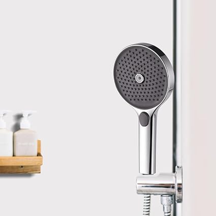 BonKaso 5 Inch Oval Stainless Steel Hand Shower - Chrome, Wall Mount, Rust-Free, Corrosion Resistant, Durable with Touch-Clean Nozzles and 3 Multiple Mode Functions for a Relaxing Bath | Medula