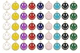 WAYOUTER 45 Stück Smiley Gesicht Charms Anhänger für die Schmuckherstellung DIY Armband Armreif Halskette Ohrring Schlüsselanhänger