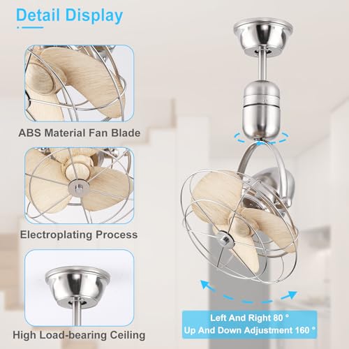 Digled Oscillating Ceiling Fan With Remote: Caged Outdoor Wall Fan For Patio thumb #3