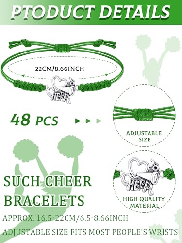 Image of Inbagi 48 Pcs Cheer Team Gifts Bulk Cheerleader Bracelet Party Favors