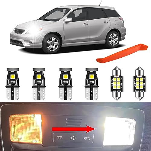 WINETIS Interior LED Replacement for 2003 2004 2005 2006 2007 2008 Toyota Matrix Map Dome Trunck Lights Cool White Interior LED Kit + Free Installation Tool