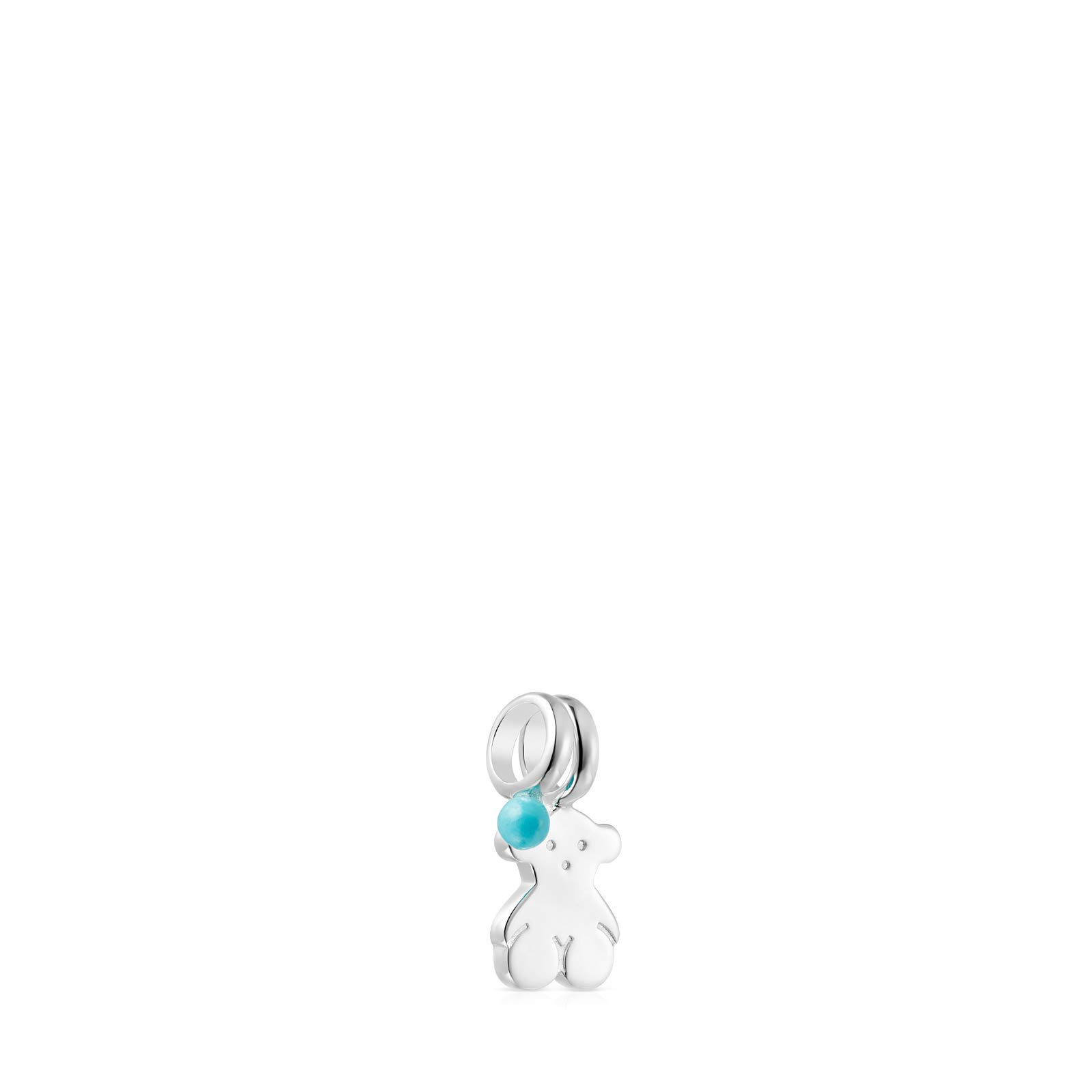 TOUS Pack de Colgantes de Plata de Primera Ley para Mujer con Motivo de Oso y Howlita tratada de 0,85cm, No incluye Cadena, Clásico y Elegante, Colección Sweet Dolls