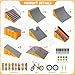 RNGODO Finger Skateboard Park Kits,14-in-1 Bigger Finger Skateboard Ramp Set with 14 Ramps,8 Fingerboards,1 Finger Bike, Skate Park Kit,Fingerboard Skatepark Half Pipe Toys Gifts for Ages 3+