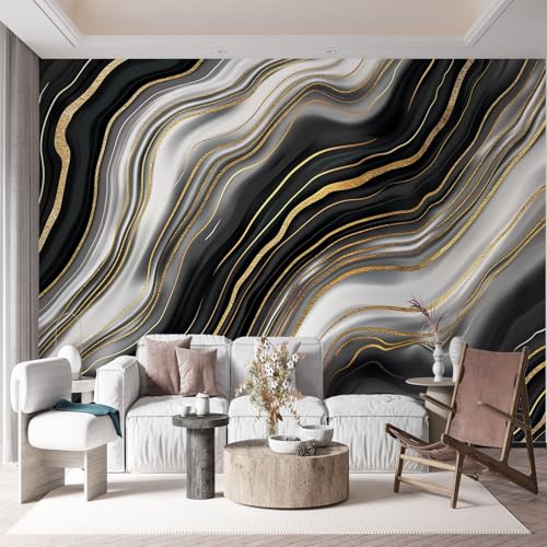 Papier peint marbre de luxe 3D au design moderne avec impression agate premium - 4