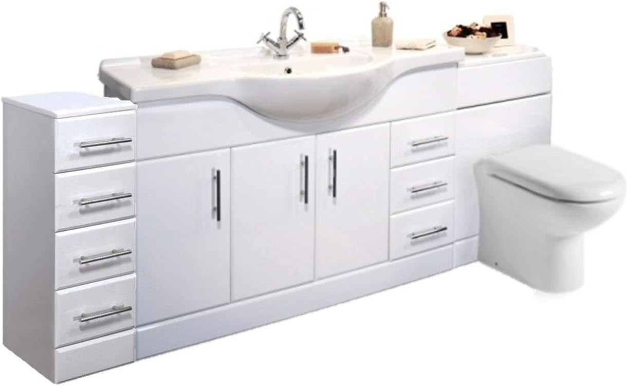VeeBath Linx 2000mm Bathroom Vanity Unit Cabinet Combination Set with ...