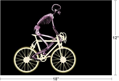 Miniatura 5 de Póster de 18 x 12 con diseño de esqueleto de montar a caballo de 10 velocidades.