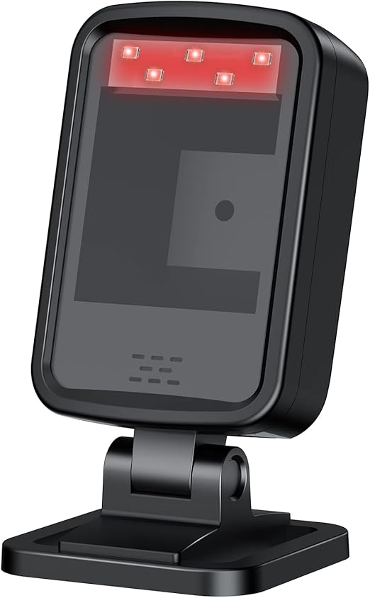 1D/2D Automatic Omnidirectional Desktop Wired USB Bar Code Scanner Reader,Plug and Play,Handsfree Barcode Scanner for Warehouse, Supermarket, Retail Store, Bookstore Pos System