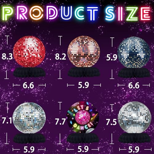 image for SamPartyShop Disco Party Decorations - Neon Dance Honeycomb Centerpiec