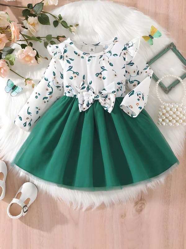 Image of Niren Enterprise Hen Floral Printed Baby Girl Frock