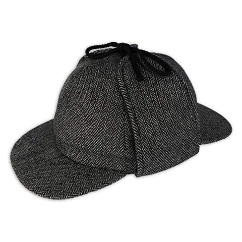 PASQUALE CUTARELLI Mens Wool Tweed Deerstalker Hat Light Grey Small 56cm Cover