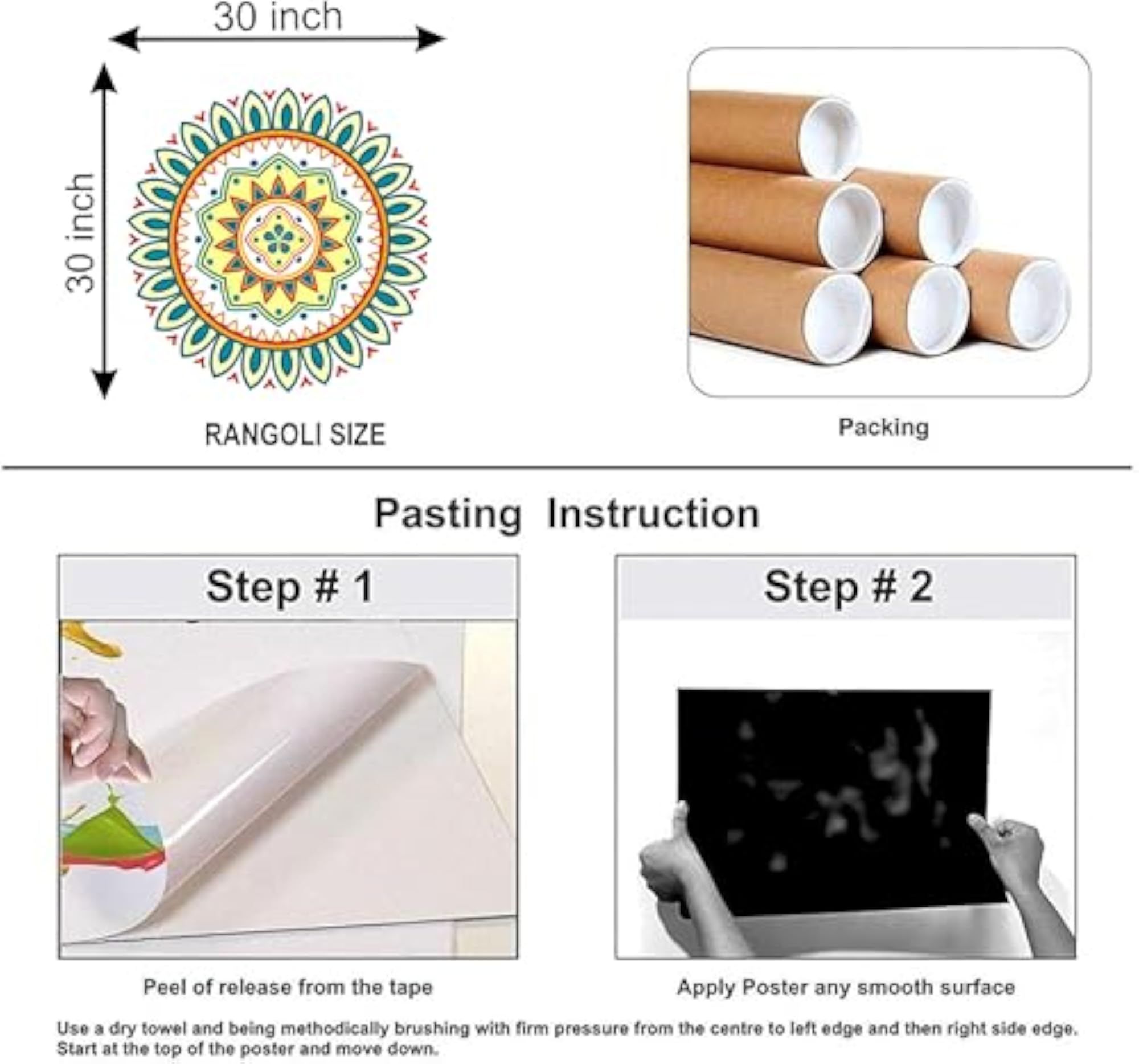 Rangoli Sticker for Living Room Door Decor