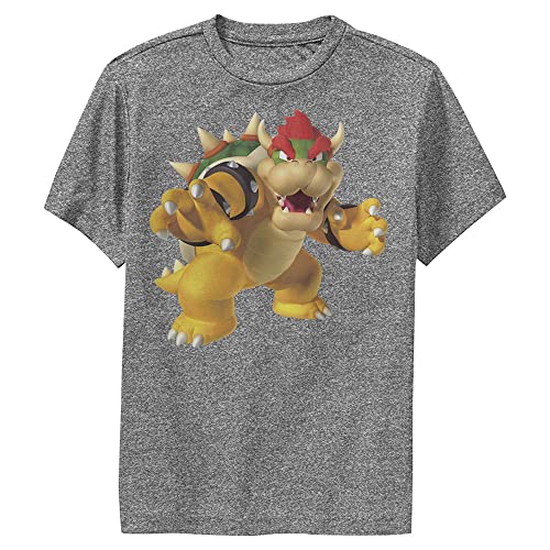 Nintendo T-shirt Bowser Smash Bambino, Antracite melange, Small
