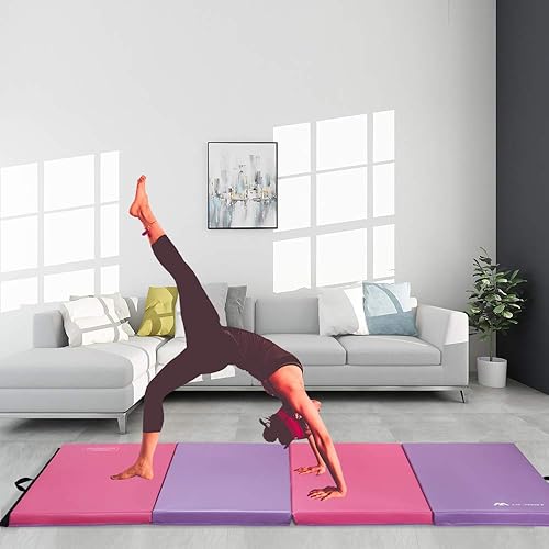 Miniatura 4 de M HI-Mat - Esterilla de gimnasia (4 x 8 x 2 pulgadas)  4 x 10 x 2 pulgadas, estera plegable para ejercicios de aeróbic, esteras gruesas para estirar