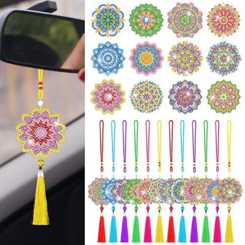 Peinture diamant suspendre JenPen : 12 mandalas pour sublimer le rétroviseur et la terrasse