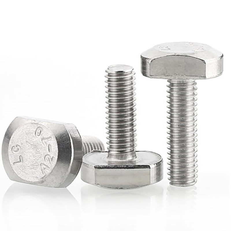 Generic 4pcs M5 Extra Long T-Screws 304 Stainless Steel Square Head Platen Extension Bolts Punch die Screw Threaded Nails - (Size: M5x35mm)