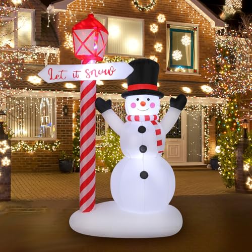 Lewondr Weihnachts-Inflatables, Wasserdichte leuchtende...