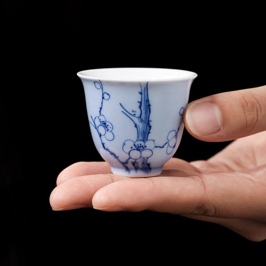 Filiżanki do matcha kubek do herbaty ręcznie malowany kwiat śliwy mała filiżanka do herbaty wykwintny ceramiczny kubek zapachowy osobista impreza filiżanka do herbaty zestaw do herbaty kubek