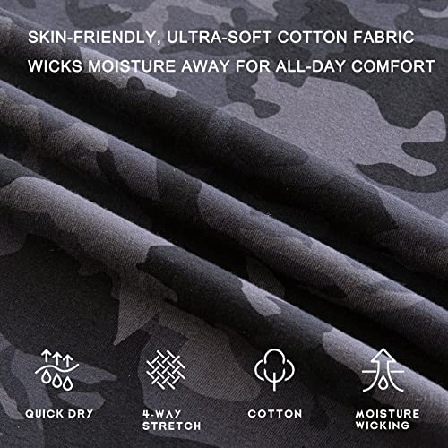 Willit Men's Cotton Yoga Sweatpants Exercise Pants Open Bottom Athletic Lounge Pants Loose Male Sweat Pants With Pockets Black Camo L #TOP4