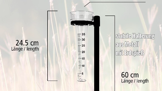 Lantelme Regenmesser Halterung - Schwarz Kunststoff Für Stabmontage