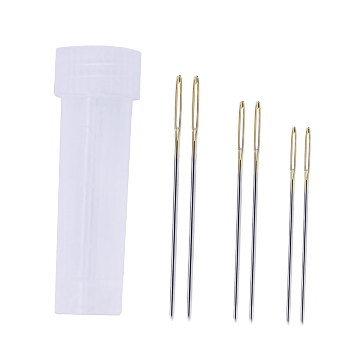 SEWACC Stitching Needle Kit 7 Pcs Large-Eye Needles for Upholstery Embroidery Knitting with Storage Bottle