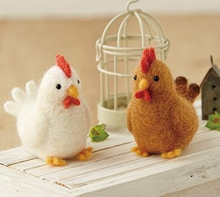 Amazon 仲良し にわとりカップル スターターキット付き手作りキットセット 羊毛フェルトで作るニワトリのぬいぐるみ 鶏の手芸キット 酉年 干支 自由研究 幸せデリバリー カットフェルトキット 通販