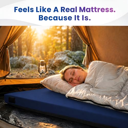 Hazli 3" Matrix AirCell Memory Foam Camping Mattress Pad - Roll Up Mattress for Adults - Portable Cot Sleeping Pad for Camping -Floor Mat or Bed Roll for Car, SUV - Single 75" x 30" - Thumbnail 7