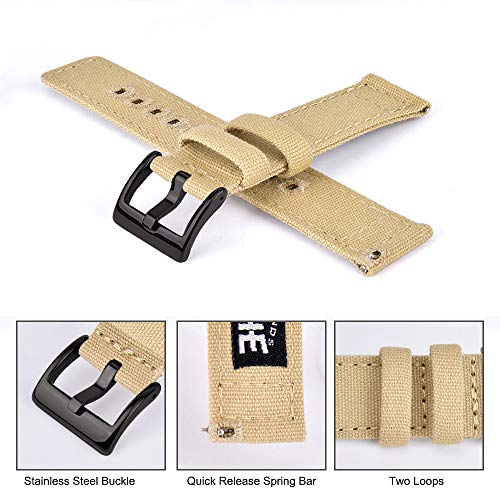 Image of Ritche Christmas Gift Canvas Vintage Quick Release Watch Band 18mm 20mm 22mm 24mm Replacement Watch Straps for Men Women, White Elephant Gifts, Stocking Stuffers for Men, Father's Day gifts