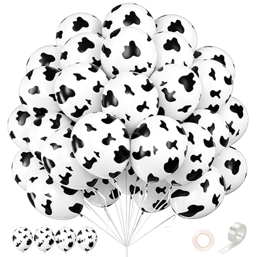 CVPARTYON Cow Print Balloons 12 Inch 55 Pcs Latex Cow Latex Balloons Kit