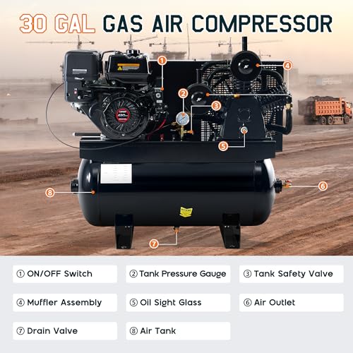 Albott 13HP Gas 30 Gallon Compressor