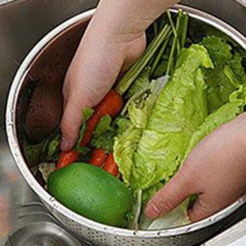 Lapiglo Cuencos de acero inoxidable para lavar arroz, malla fina, colador colador escurridor de granos, pasta, verduras, frutas, 22,5 x 11,5 cm