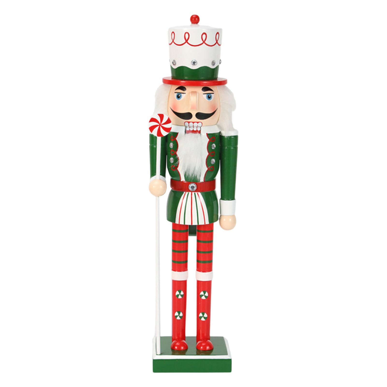 Mekalero Festival Nutcrackers Home Display Statue Traditional 50CM Nutcrackers Ornament with Candy Accent with Ribbon for Gifting Green Candy Series