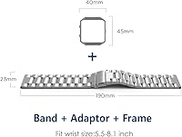 Vista 6 de Simpeak Correa de acero inoxidable para mujeres y hombres con marco de acero inoxidable compatible con Fitbit Blaze, herramienta de extracción Match