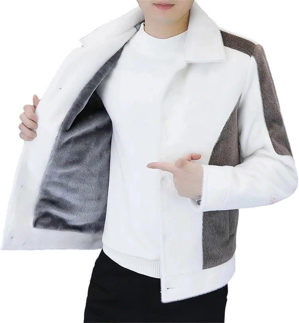 Men Thicken Wool Liner Jacket Fleece Warm Lapel Coats Outwear