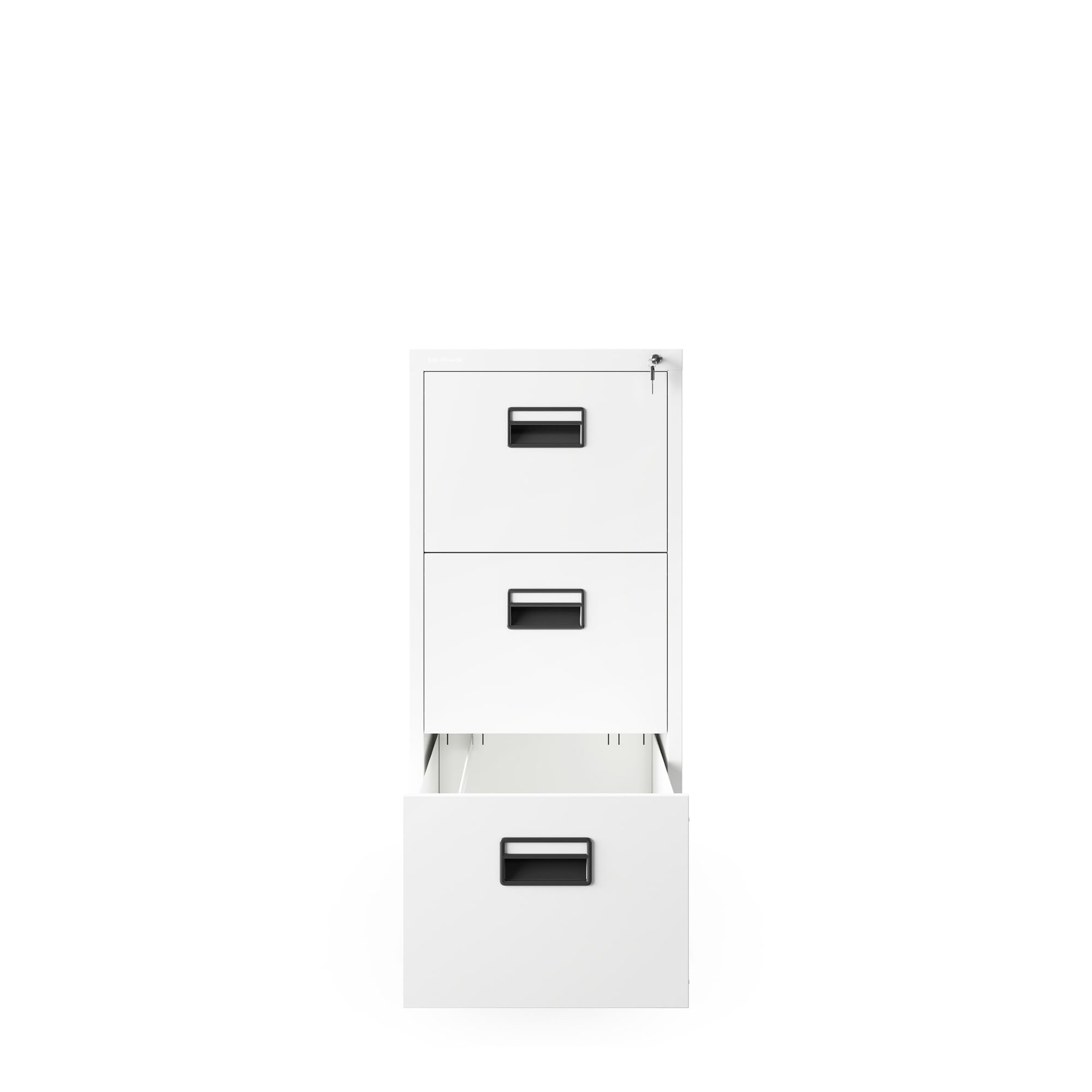 Jan Nowak Armadio da Ufficio Armadietto per Archivio Schedario Portadocumenti con 3 cassetti in lamiera d'acciaio verniciata a polvere 102 cm x 46 cm x 62 cm (Bianco)