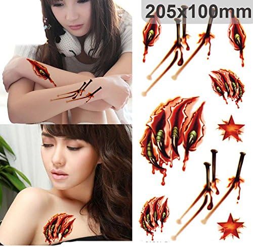 Halloween Temporary Face Tattoos Fake Tattoos Sticker for Women Men Children Kids Boys
