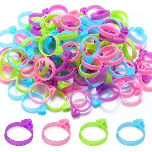 Patelai 120 Pieces Icing Bag Ties Silicone Decoration Piping Bag Ties for Cupcakes Cookies and Pastry (Blue Green Purple Pink)
