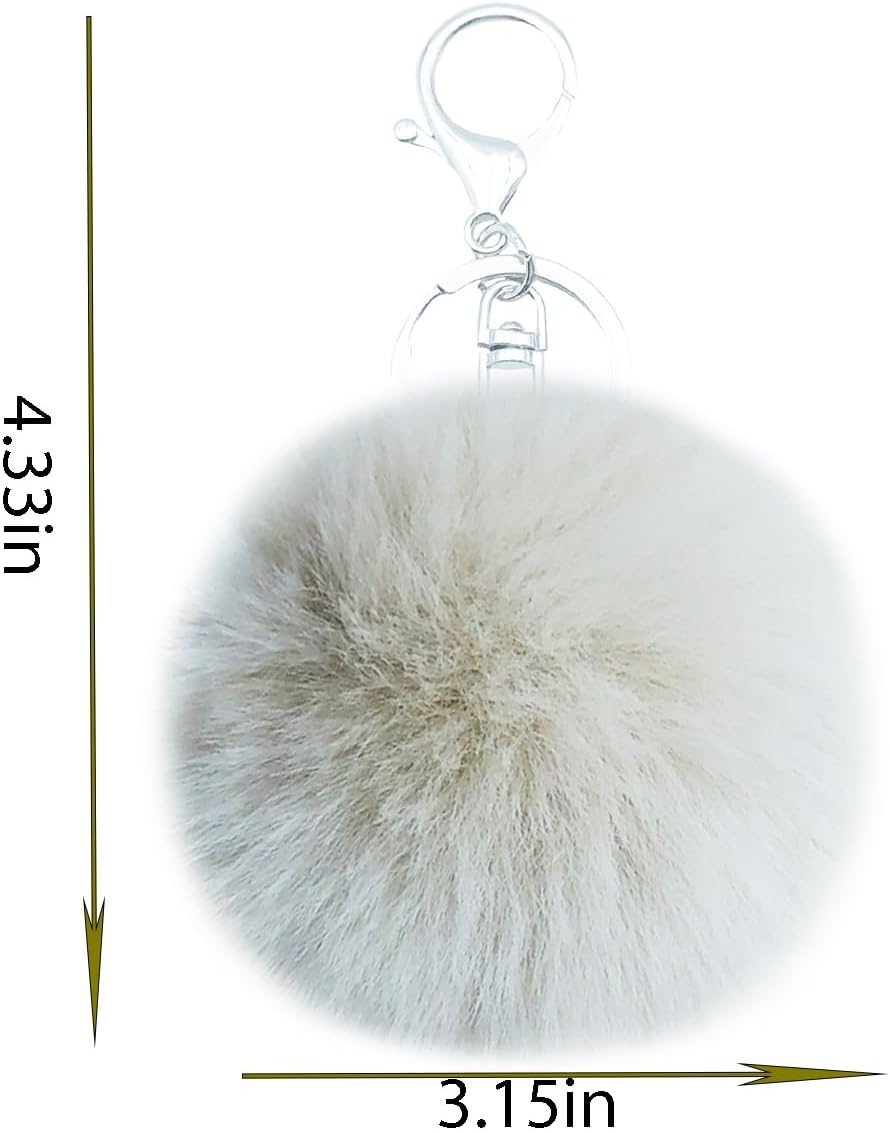 Unpafcxddyig 5 Pieces Poms Keychains Fluffy Ball Faux Fur Pom Pom Keyring for Women - Image 2