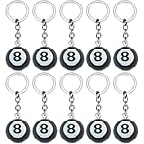 Hifeoos ビリヤードキーホルダー 黒8 ミニボール ペンダント キーリング レジン キーチェーン 装飾 ジュエリー お土産 ギフト 25mm