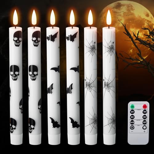 Halloween Flameless Taper Candles with Remote