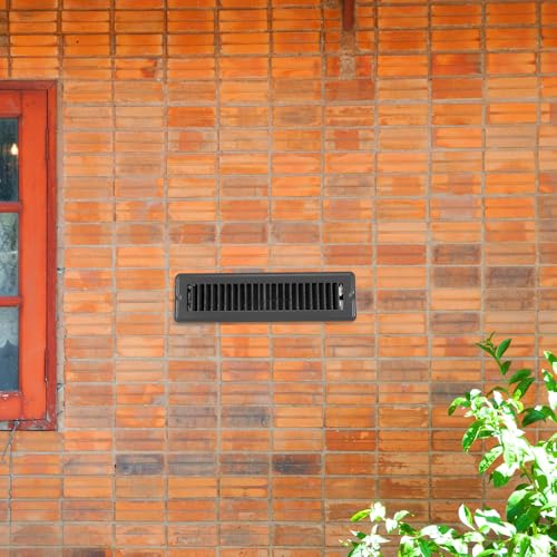 Grille d'aération de sol métallique robuste noire 5x30cm haut de gamme - 6