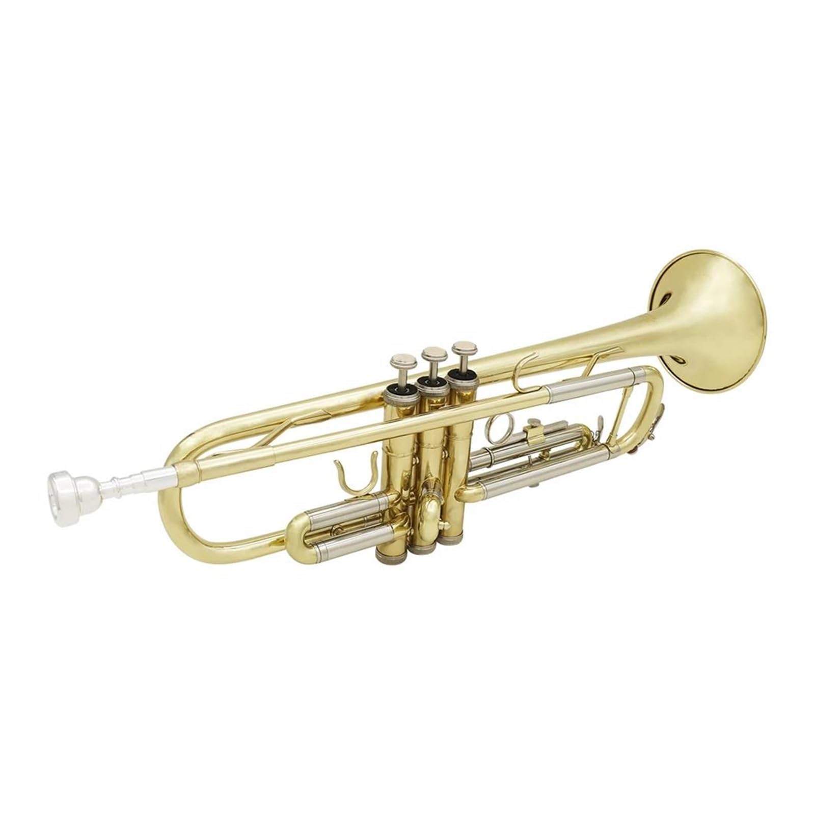 Trąbki Bb B Płaska Trąbka Mosiężna Rurka Złota Ze Srebrem Wykwintny Instrument Muzyczny Z Rękawiczkami Pudełkowymi Ustnik Szczotka Do Paska