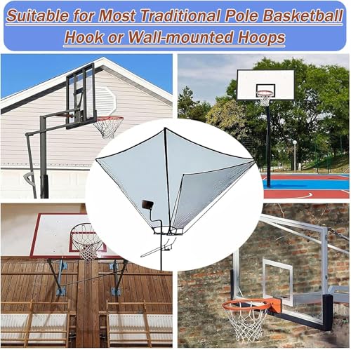 Filet de basket pliable avec système de rebond rotatif 180° en fer résistant